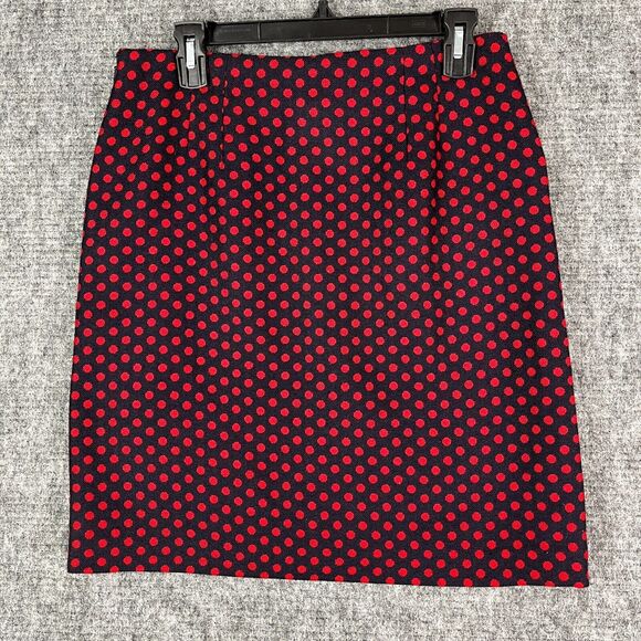Talbots Skirt 6 Wool Blend Short Polka Dot Career Professional A-Line‎ Lined Zip - Picture 2 of 11